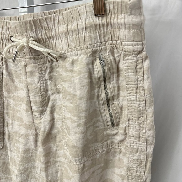 Athleta Cabo Tide Linen Jogger Women’s‎ 10 Beige Camo - Picture 7 of 11